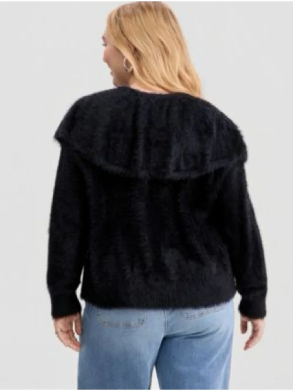 Black Cape Inspired Cardigan • Soft Eyelash Knit NWT